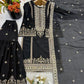Black and Red Fendy Silk Sharara Suit Set for Festive and Occasion Wear