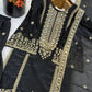 Black and Red Fendy Silk Sharara Suit Set for Festive and Occasion Wear