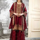 Black and Red Fendy Silk Sharara Suit Set for Festive and Occasion Wear