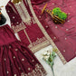 Black and Red Fendy Silk Sharara Suit Set for Festive and Occasion Wear