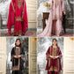 Black and Red Fendy Silk Sharara Suit Set for Festive and Occasion Wear