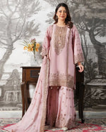 Black and Red Fendy Silk Sharara Suit Set for Festive and Occasion Wear