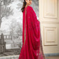 Black and Red Fendy Silk Sharara Suit Set for Festive and Occasion Wear