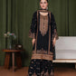Black and Red Fendy Silk Sharara Suit Set for Festive and Occasion Wear