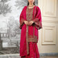 Black and Red Fendy Silk Sharara Suit Set for Festive and Occasion Wear