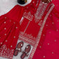 Black and Red Fendy Silk Sharara Suit Set for Festive and Occasion Wear