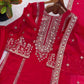 Black and Red Fendy Silk Sharara Suit Set for Festive and Occasion Wear