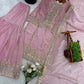 Black and Red Fendy Silk Sharara Suit Set for Festive and Occasion Wear