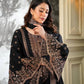 Black and Red Fendy Silk Sharara Suit Set for Festive and Occasion Wear