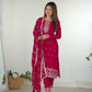 Blooming Rangoli Silk Embroidered Suit Set with Dupatta