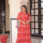 Blue Floral Printed Faux Georgette Gown | 12 MTR Flair | Festive & Party Wear