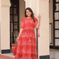 Blue Floral Printed Faux Georgette Gown | 12 MTR Flair | Festive & Party Wear
