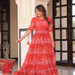 Blue Floral Printed Faux Georgette Gown | 12 MTR Flair | Festive & Party Wear