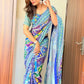 Blue Patchwork Mirror Saree