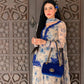 Blue & Pink Floral Print Kurta Palazzo Set