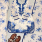 Blue & Pink Floral Print Kurta Palazzo Set