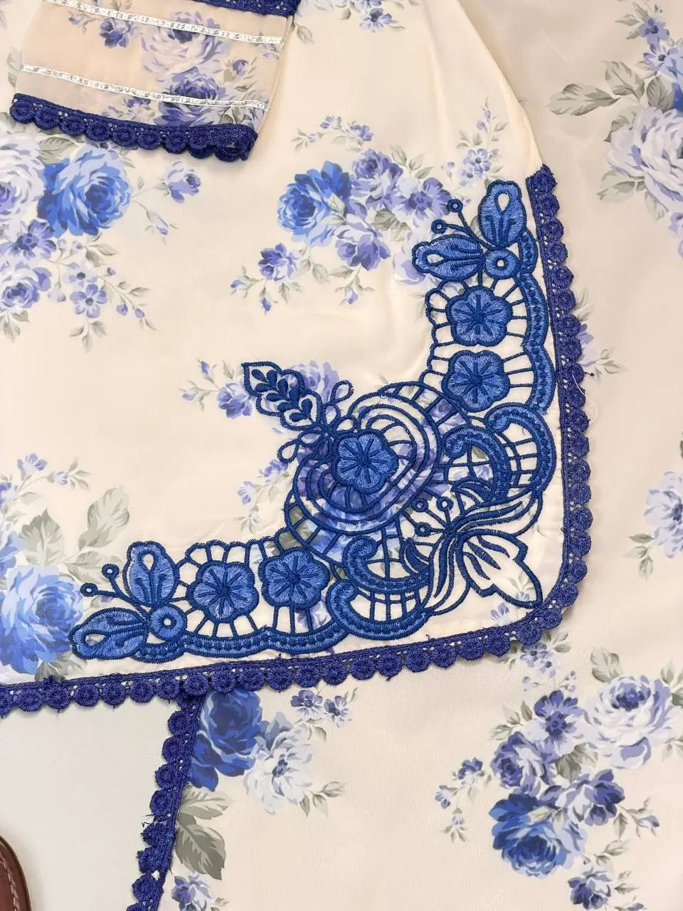 Blue & Pink Floral Print Kurta Palazzo Set