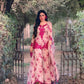 Blue & Pink Floral Print Kurta Palazzo Set