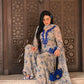 Blue & Pink Floral Print Kurta Palazzo Set