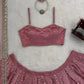 Blush Blossom Embroidered Satin Lehenga Set for Wedding and Festive Wear