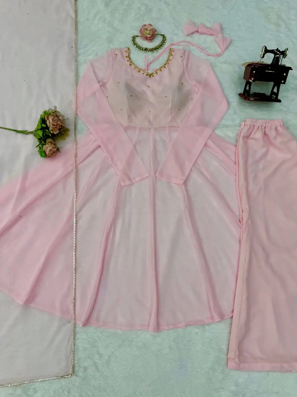 Blush Diamond Drape Anarkali