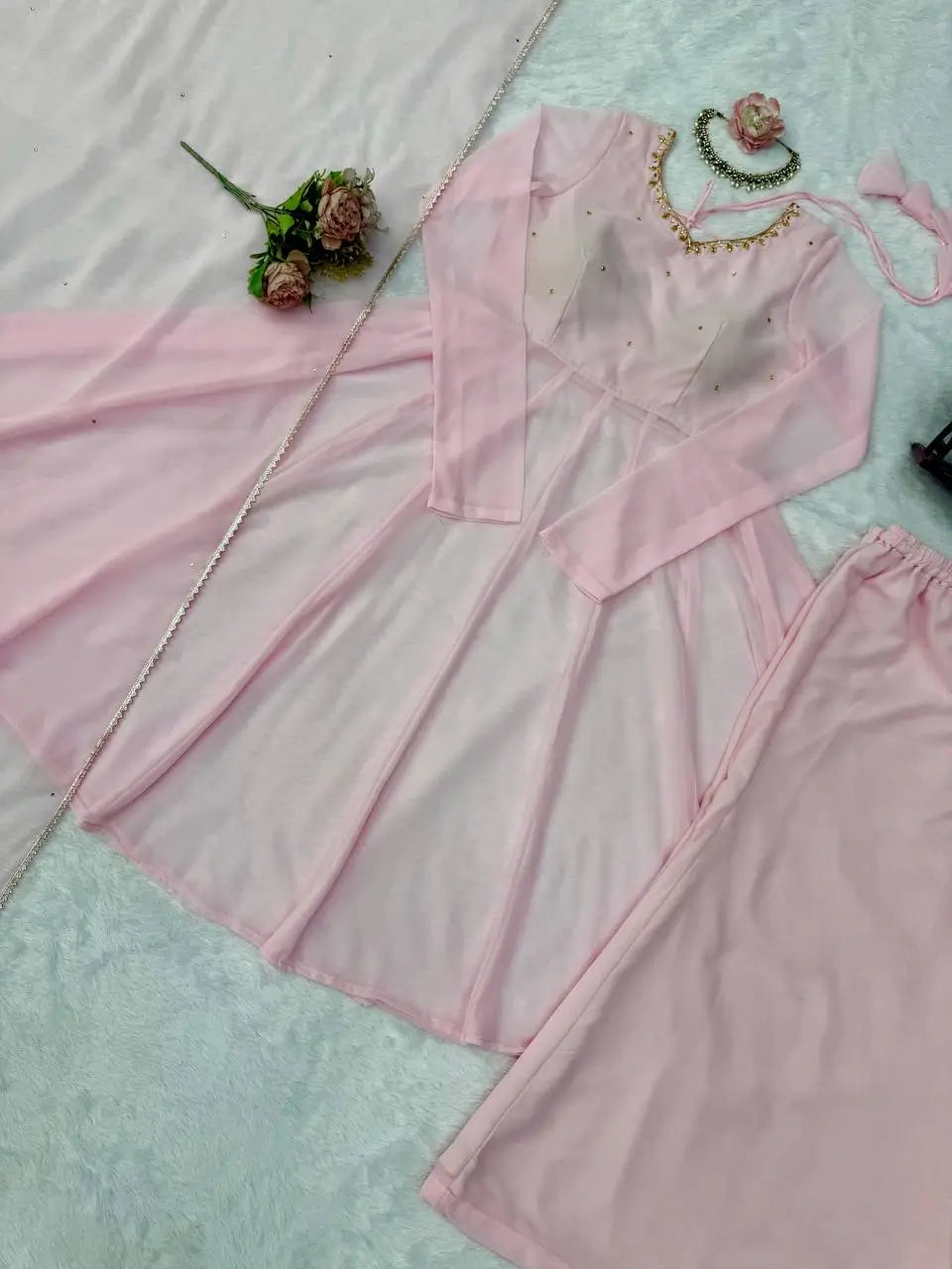 Blush Diamond Drape Anarkali