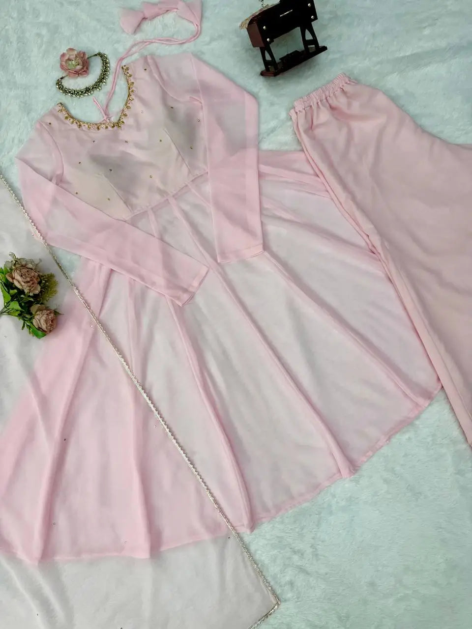 Blush Diamond Drape Anarkali