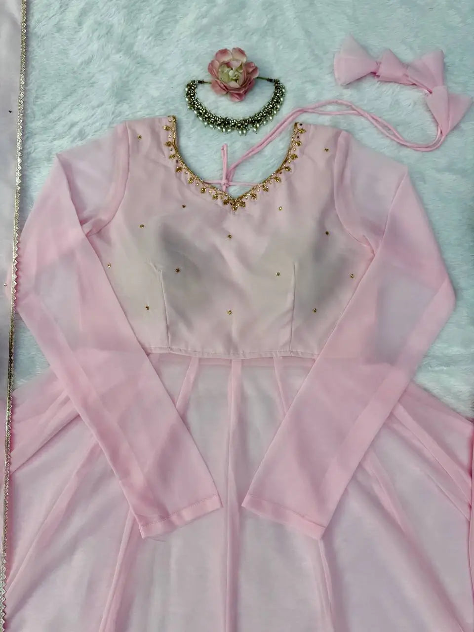 Blush Diamond Drape Anarkali