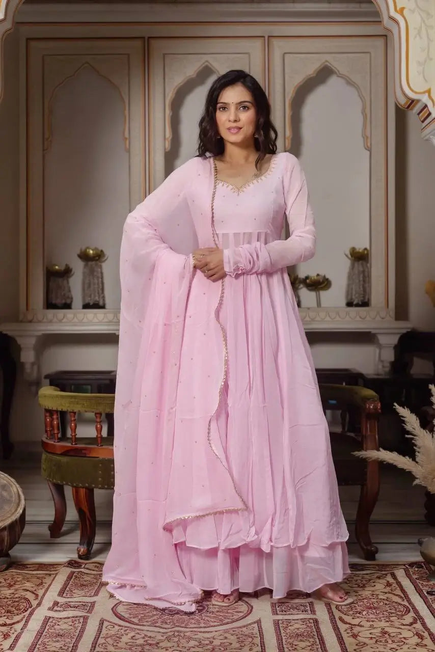 Blush Diamond Drape Anarkali