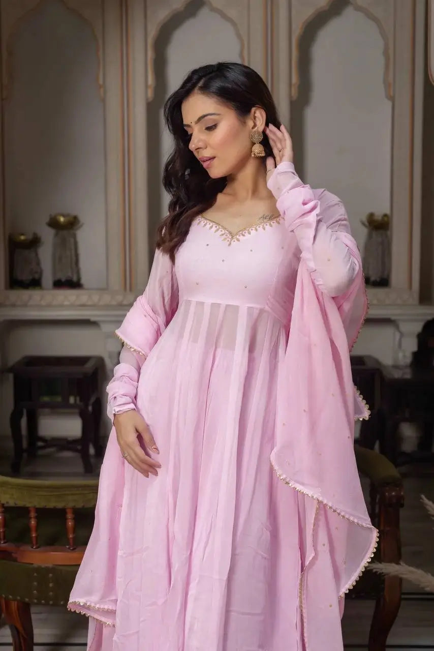 Blush Diamond Drape Anarkali