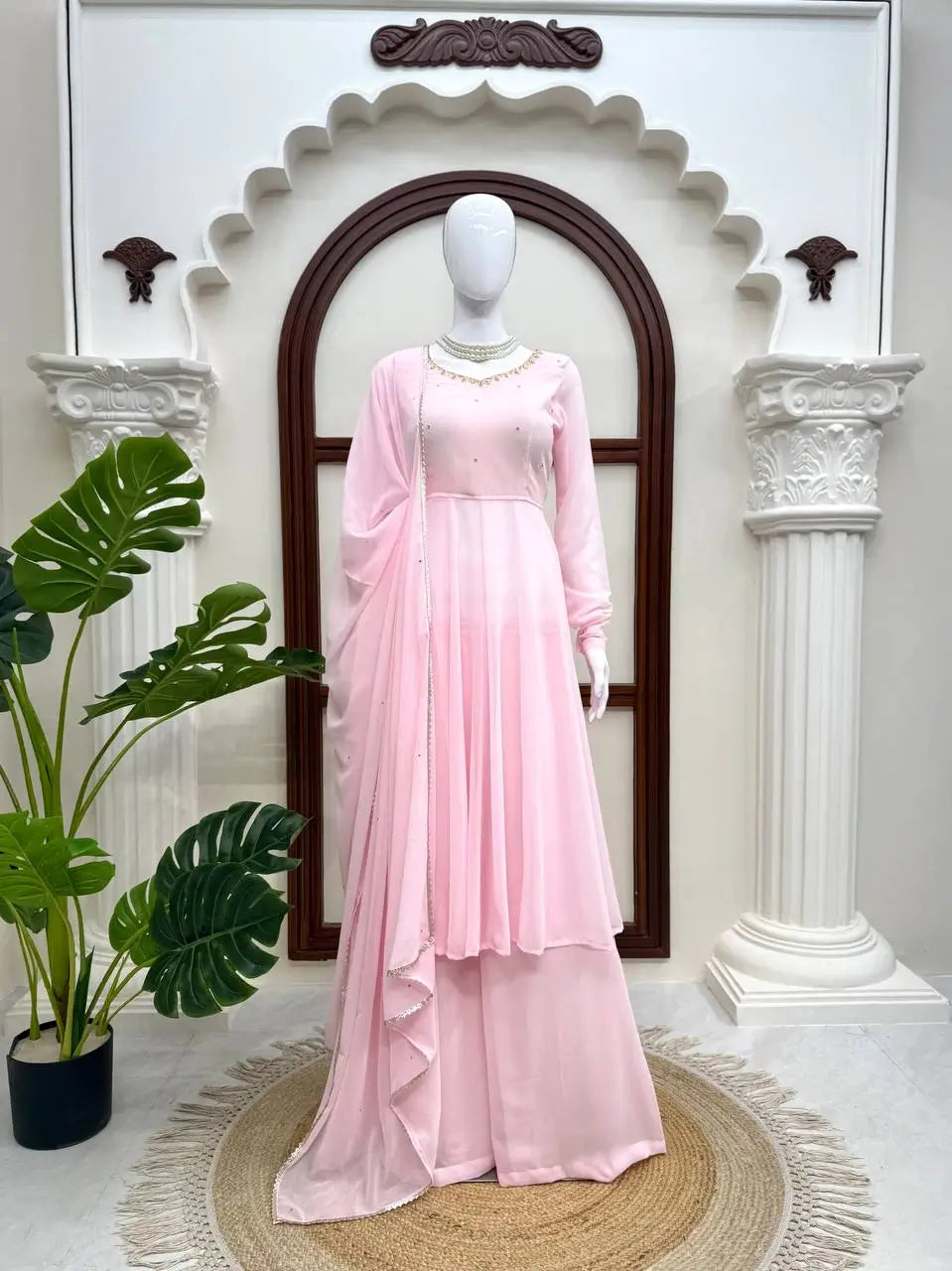 Blush Diamond Drape Anarkali