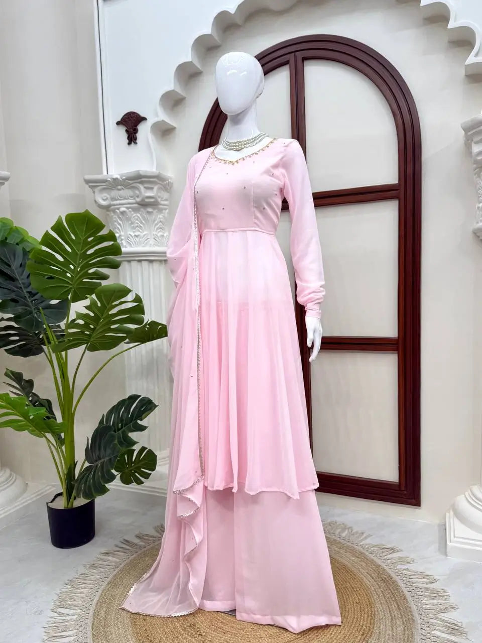 Blush Diamond Drape Anarkali