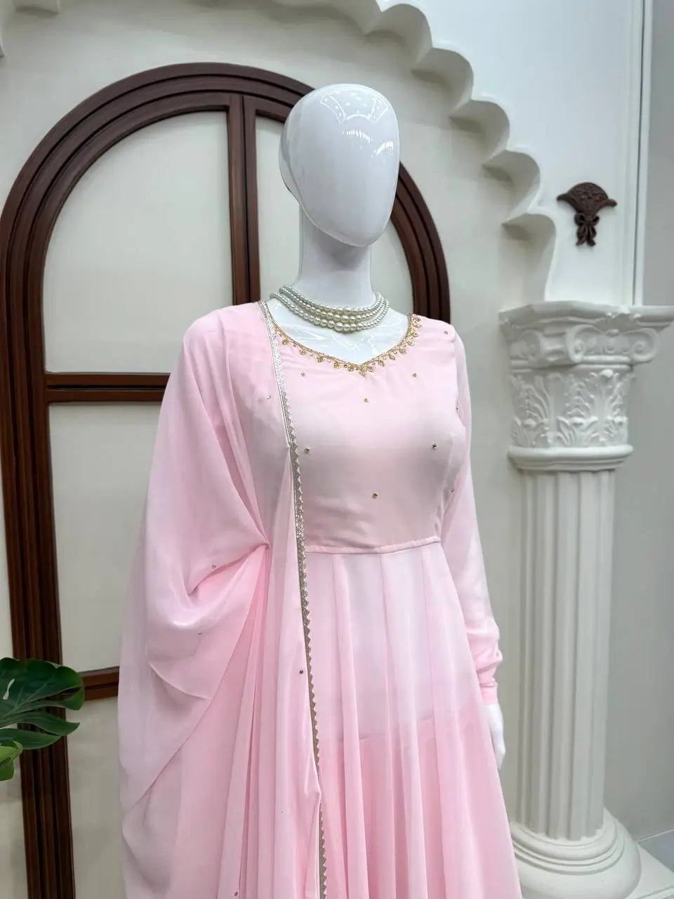 Blush Diamond Drape Anarkali
