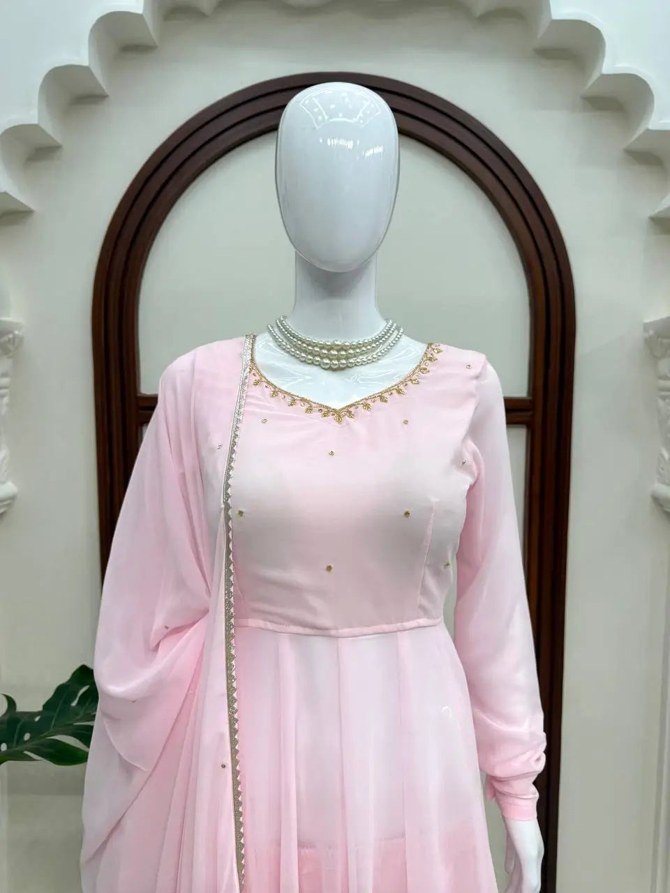 Blush Diamond Drape Anarkali
