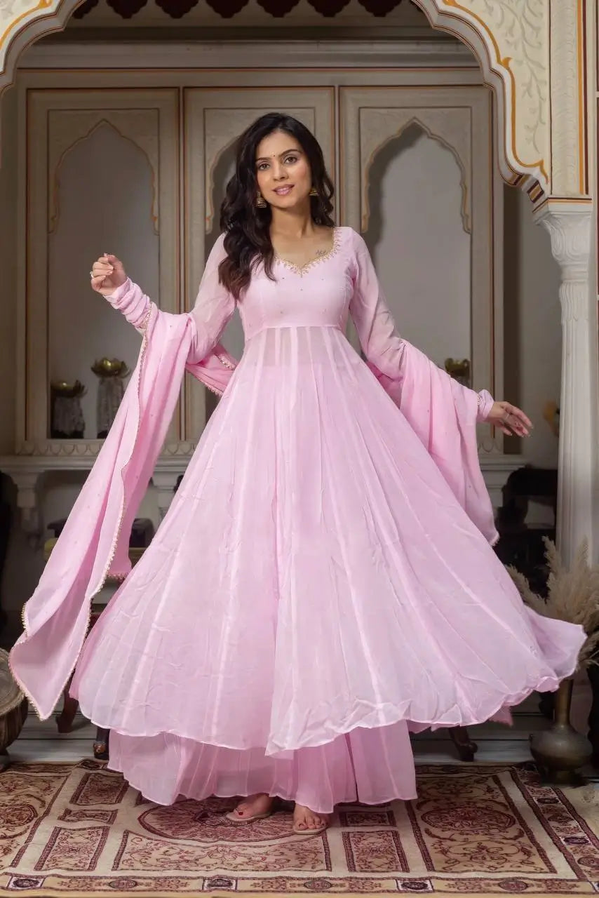 Blush Diamond Drape Anarkali