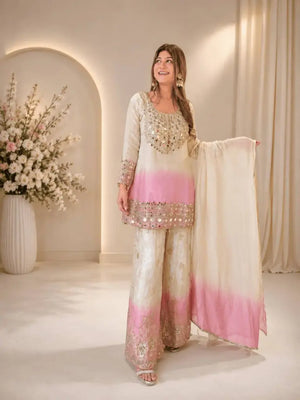 Blush Ombre Mirror Kurta Set