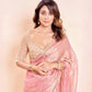 Blush Pearl Bead Work Silk Saree