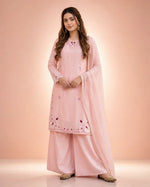Blush Pearl Cutwork Palazzo Suit