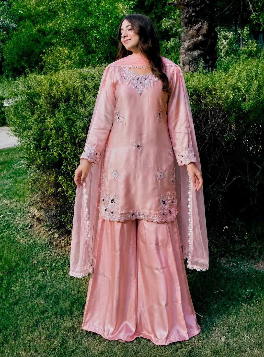 Blush Pearl Cutwork Suit