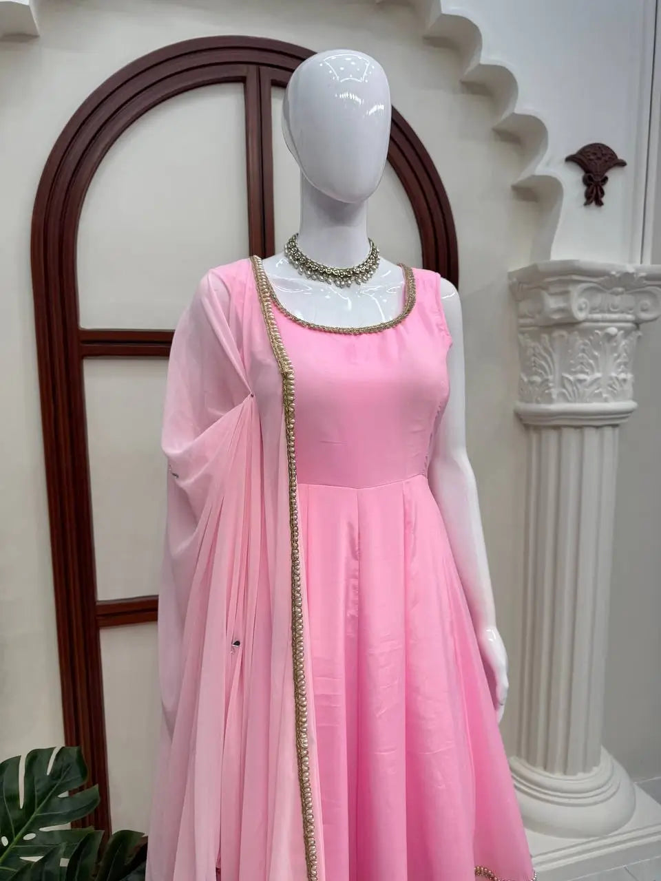 Blush Pearl Mirror Anarkali