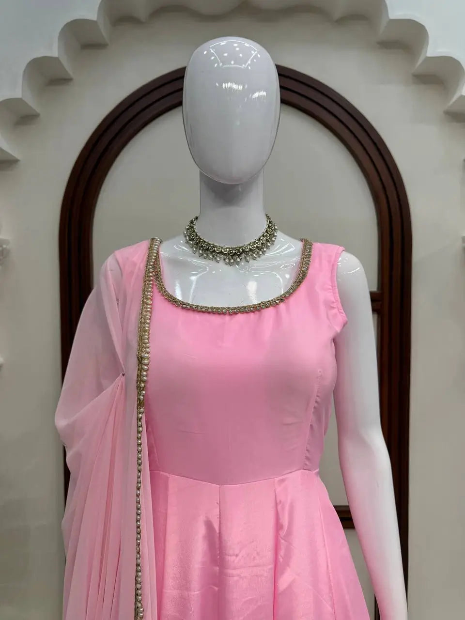 Blush Pearl Mirror Anarkali