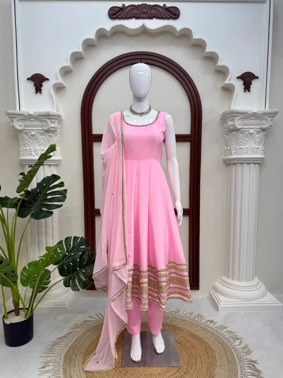 Blush Pearl Mirror Anarkali