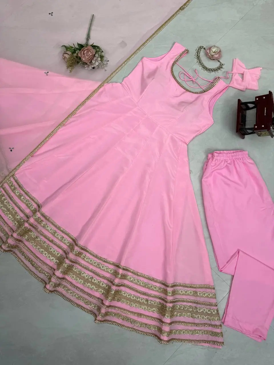 Blush Pearl Mirror Anarkali