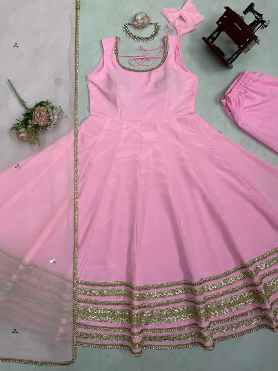 Blush Pearl Mirror Anarkali