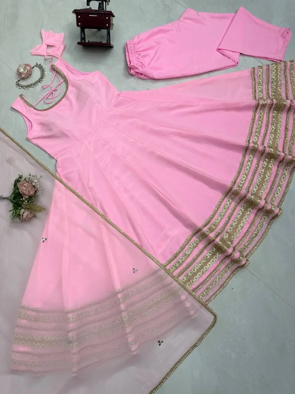 Blush Pearl Mirror Anarkali