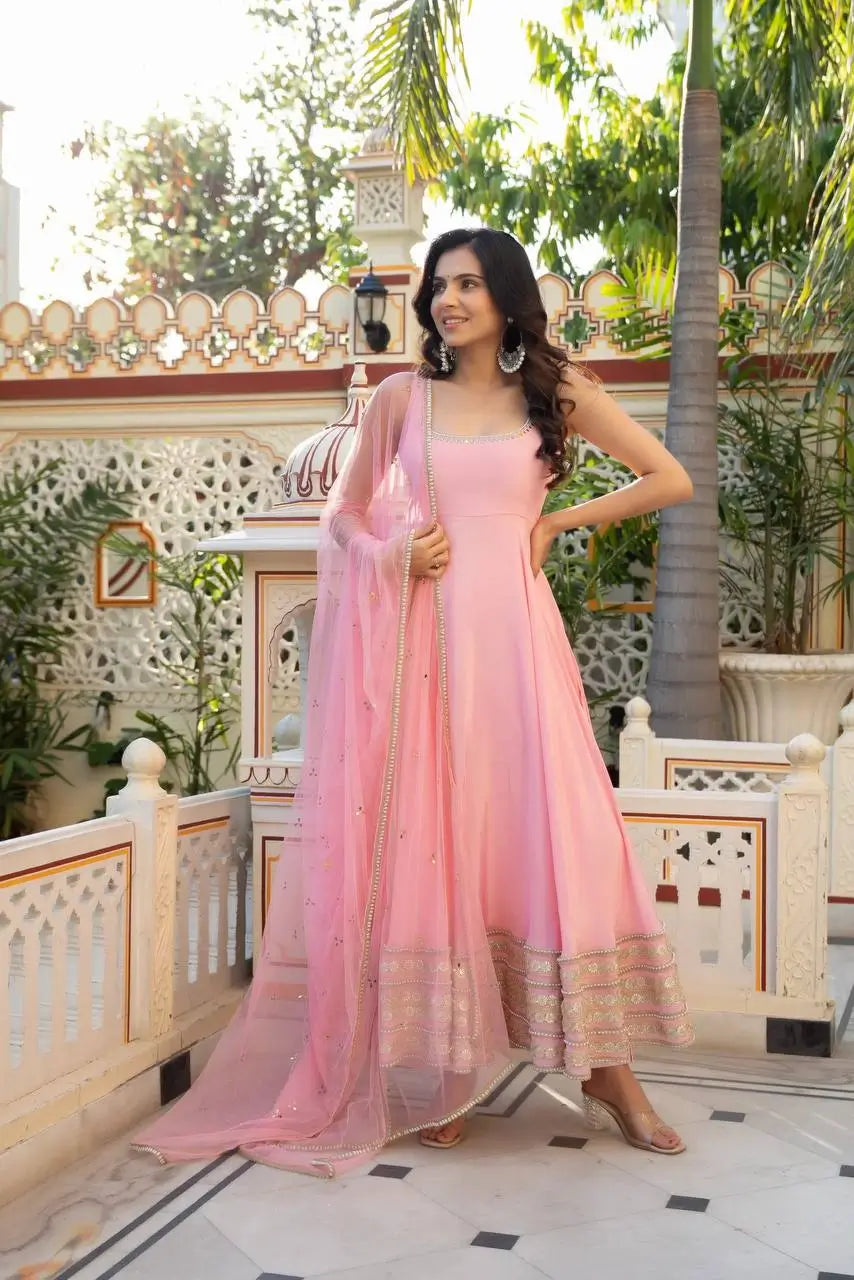 Blush Pearl Mirror Anarkali