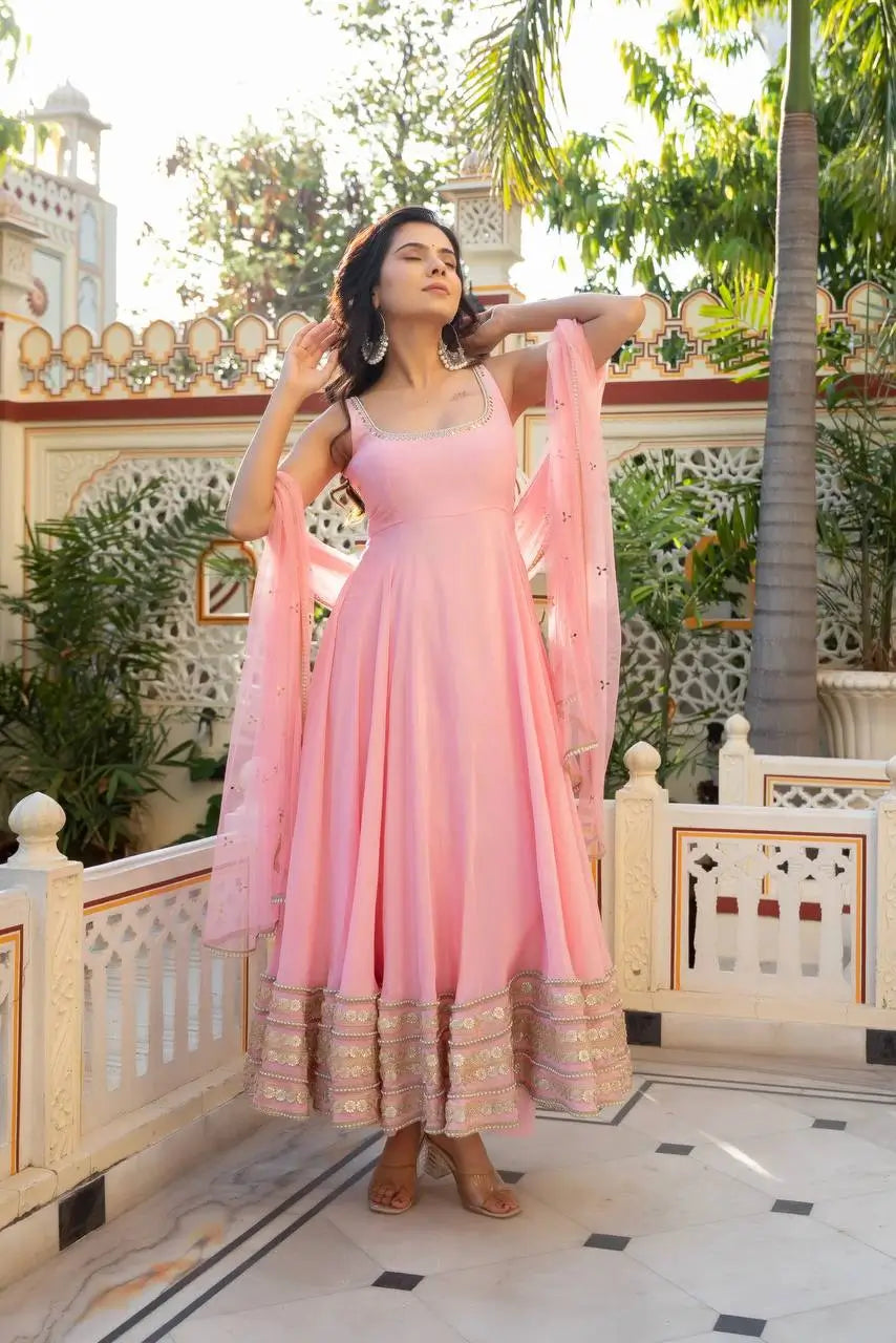 Blush Pearl Mirror Anarkali