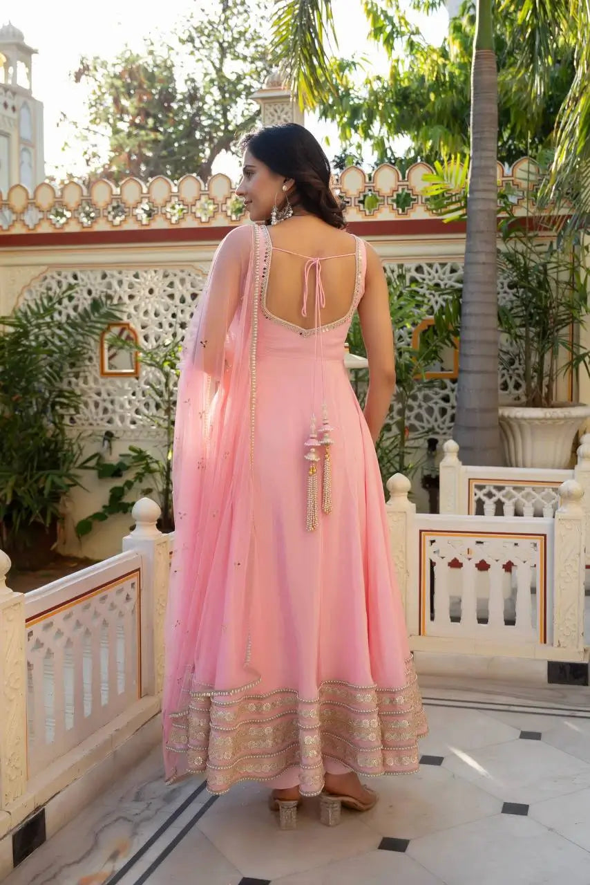Blush Pearl Mirror Anarkali