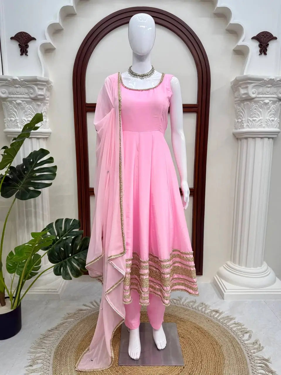 Blush Pearl Mirror Anarkali