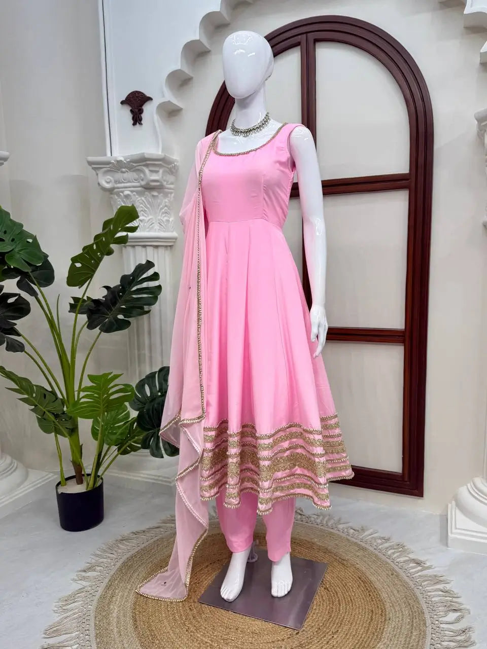 Blush Pearl Mirror Anarkali